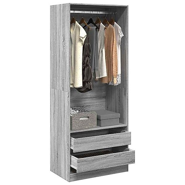 vidaXL Mehrzweckschrank Kleiderschrank Grau Sonoma 80x50x200 cm Holzwerksto günstig online kaufen