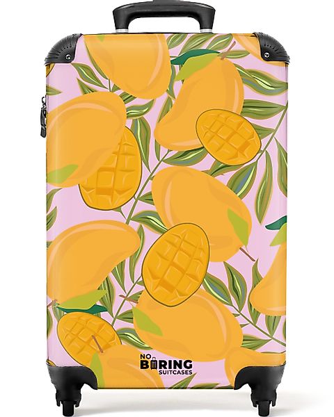NoBoringSuitcases.com© Hartschalen-Trolley Rosa mit orangefarbenen Mangos günstig online kaufen