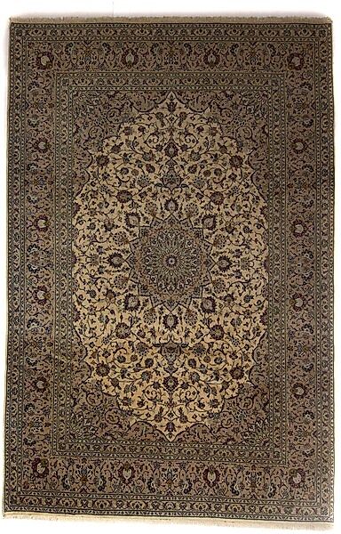 morgenland Wollteppich »Keshan Medaillon Marrone chiaro 342 x 247 cm«, rech günstig online kaufen