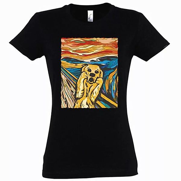 Youth Designz T-Shirt Dog Hund Schrei Gemälde Damen Shirt mit trendigem Log günstig online kaufen