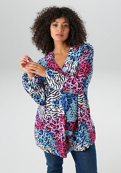 Aniston PLUS Schluppenbluse mit extravaganten farbenfrohes Animaldessin günstig online kaufen