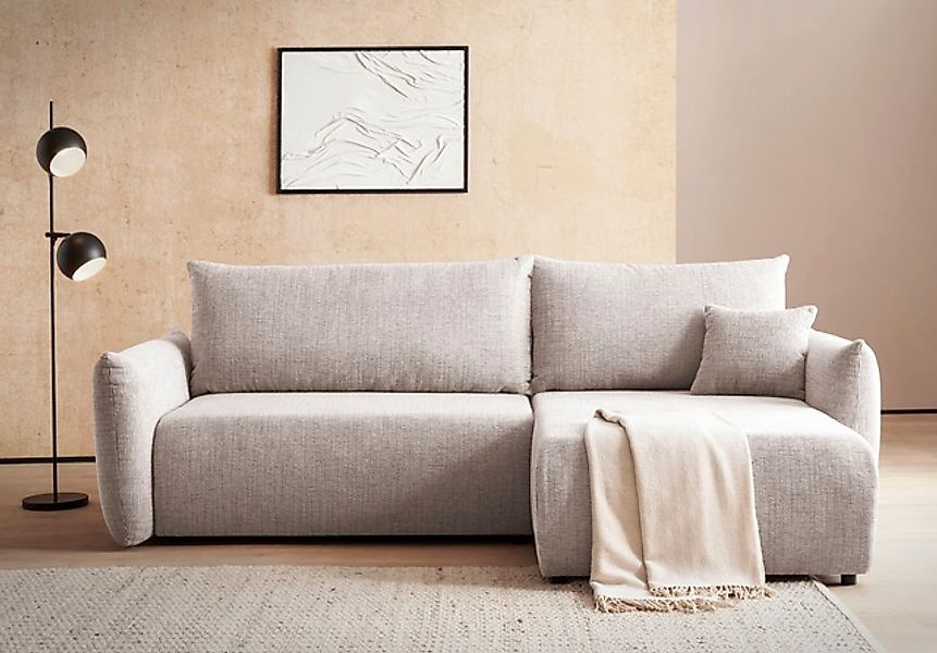 Home affaire Ecksofa »MAVAS Schlafsofa mit Bettkasten, L-Form,« ca.257/127c günstig online kaufen