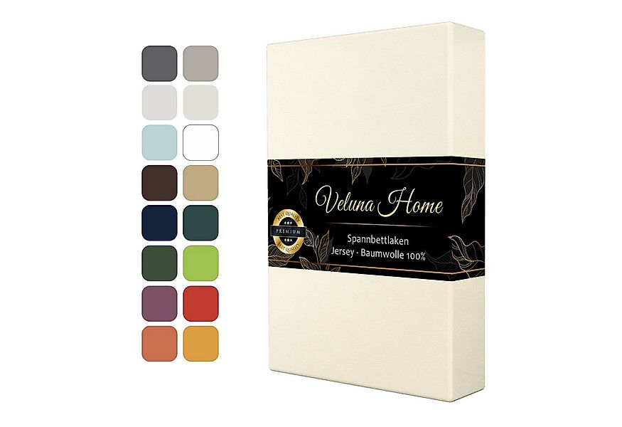 Veluna Home Spannbettlaken Premium Jersey Bettlaken, 150 g/m² Spannbetttuch günstig online kaufen