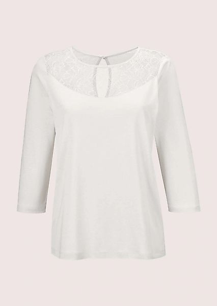 MADELEINE Kurzarmshirt "Shirt mit Spitze Rundhals-Shirt mit Spitze" günstig online kaufen