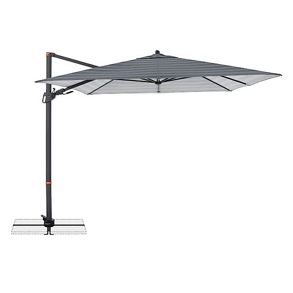 Doppler Ampelschirm 240 cm x 320 cm Blau-Grau mit Kurbelmechanik günstig online kaufen