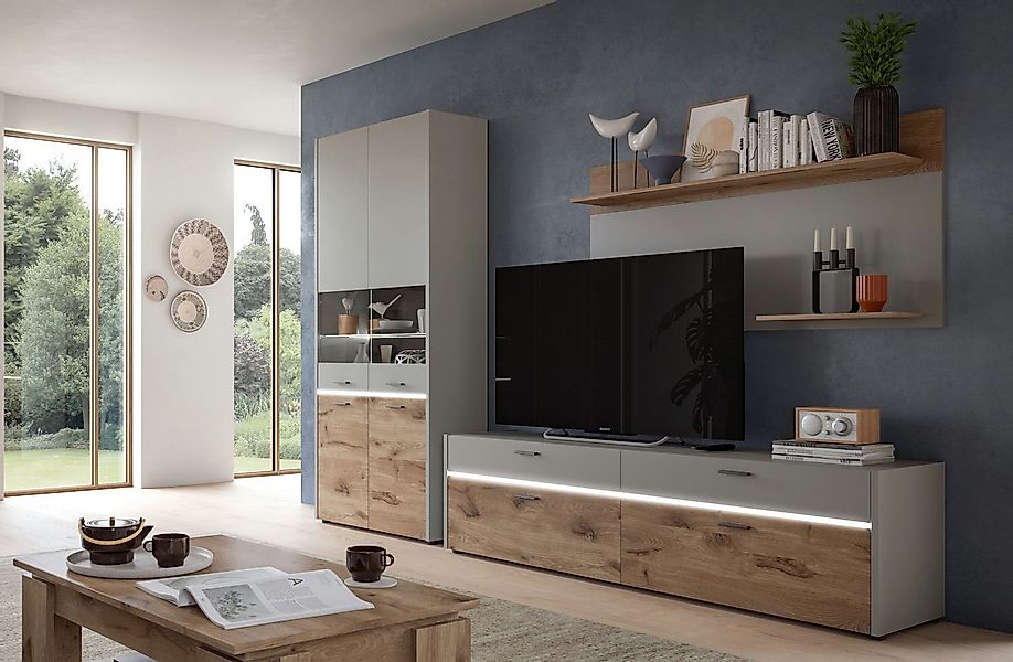 INOSIGN Wandboard Spezia, Breite 140cm, in Hellgrau, 2 Ablageböden, Wandreg günstig online kaufen