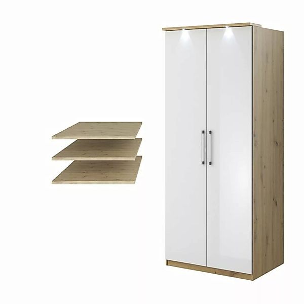 Schlafzimmer Kleiderschrank mit Einlegeböden OLMO-83 in Artisan Eiche Nb. m günstig online kaufen