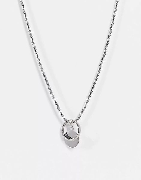 Icon Brand – Kette mit Ringanhänger aus Edelstahl in Silber-Optik günstig online kaufen