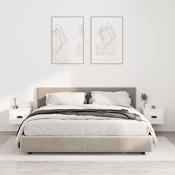 Vidaxl Wand-nachttische 2 Stk. Hochglanz-weiß 41,5x36x28 Cm günstig online kaufen