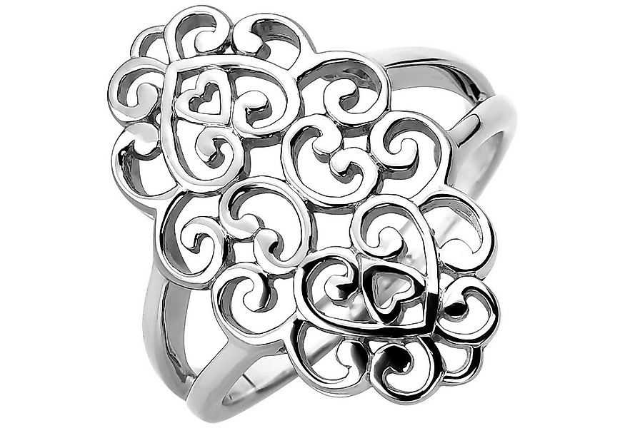 Schmuck Krone Silberring Breiter Ring aus 925 Silber mit Ornament, Silber 9 günstig online kaufen