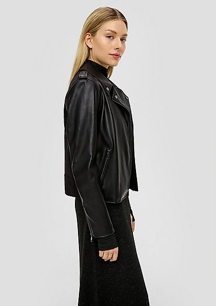 s.Oliver Funktionsjacke Indoor-Jacke Jacke aus Materialmix in Leder-Optik günstig online kaufen