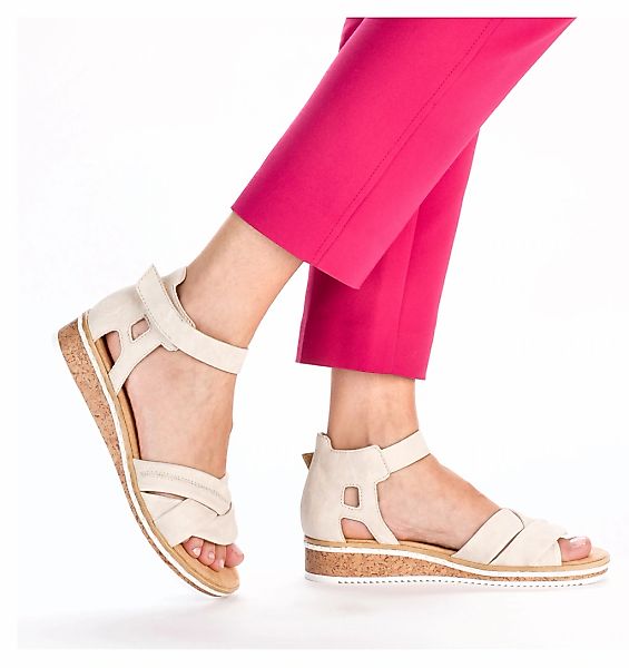 Rieker Sandalette, Sandale, Sommerschuh, Klettschuh, Keilabsatz, günstig online kaufen