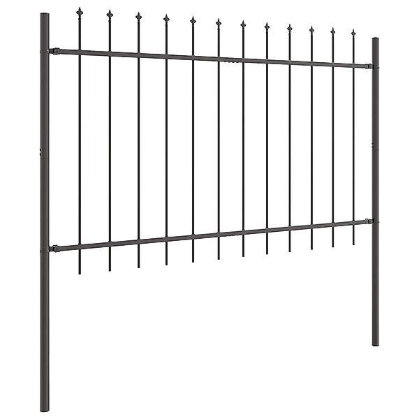 vidaXL Gartenzaun Gartenzaun mit Speerspitzen Grau günstig online kaufen