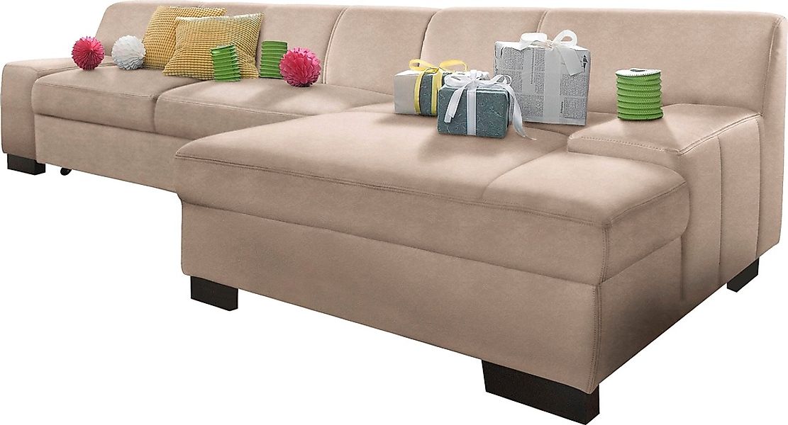 DOMO collection Ecksofa »Norma, elegant und modern, mit flachen Armlehnen, günstig online kaufen