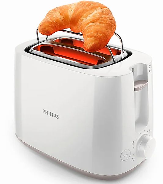 Philips Toaster »HD2581/00« 2 kurze Schlitze 830 W integrierter Brötchenauf günstig online kaufen