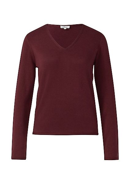s.Oliver Longpullover Strickpullover Feinstrickpullover mit V-Ausschnitt un günstig online kaufen