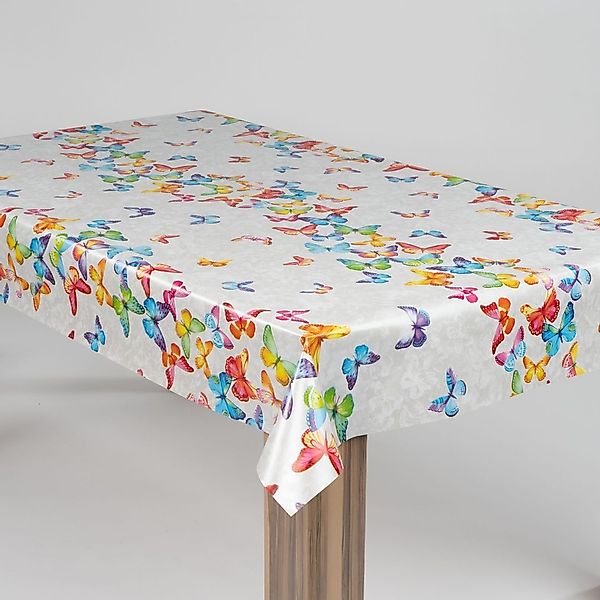 laro Tischdecke laro Wachstuch-Tischdecke Wachstischdecke Schmetterlingsbal günstig online kaufen