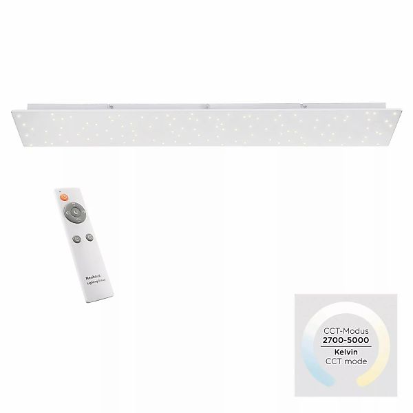 Just Light. LED-Wandleuchte Sparkle Weiß 100 cm x 25 cm mit Sternenhimmel günstig online kaufen