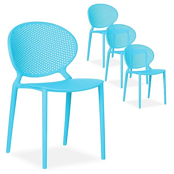 Homestyle4u Gartenstuhl 4er Set in Blau 2468 günstig online kaufen