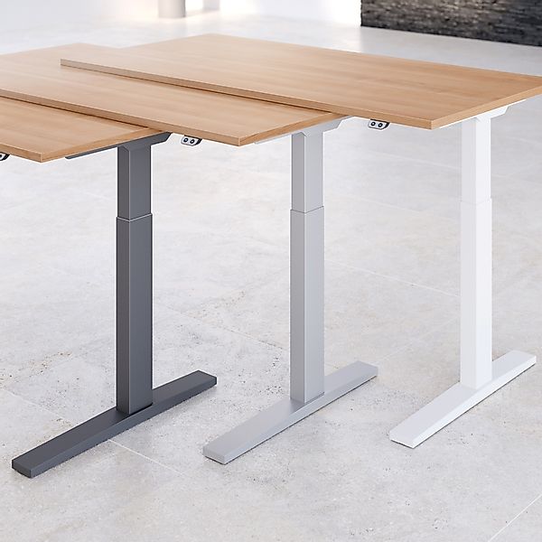Schreibtisch ACTION elektrisch höhenverstellbar - Nussbaum Dekor konfigurie günstig online kaufen