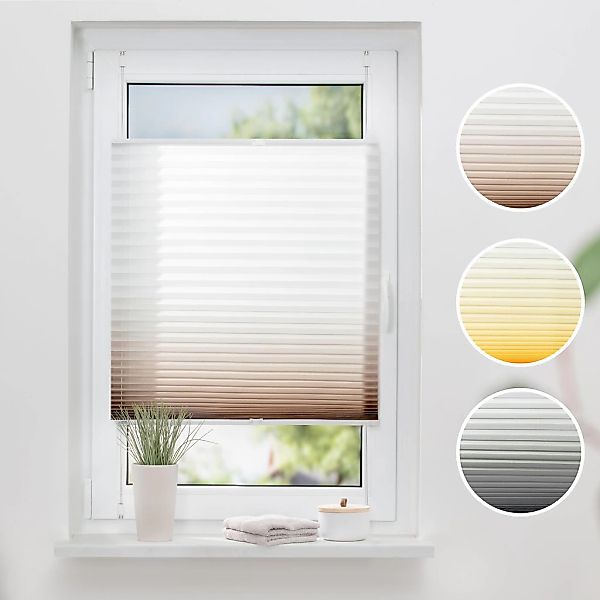 K-HOME Plissee "Farbverlauf Sunrise" Lichtschutz ohne Bohren verspannt günstig online kaufen