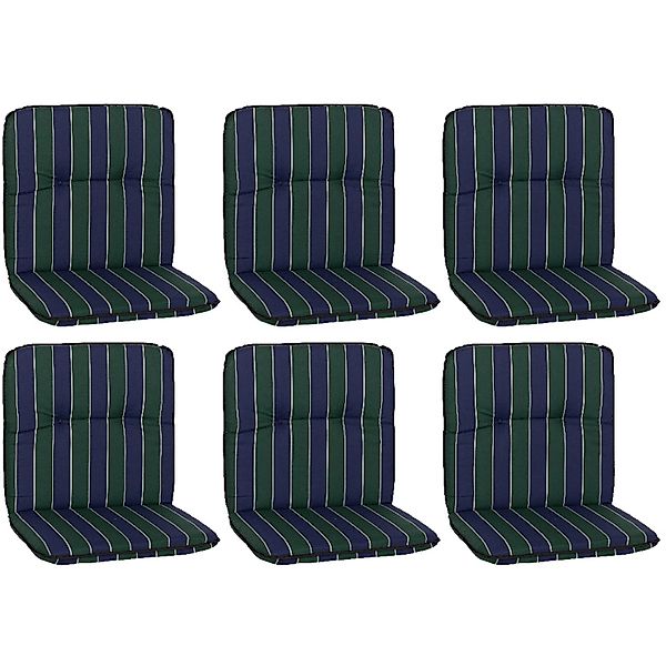 Beo Sitzauflage Niedriglehner Eagle 6er-Set Blau-Dunkelgrün gestreift günstig online kaufen