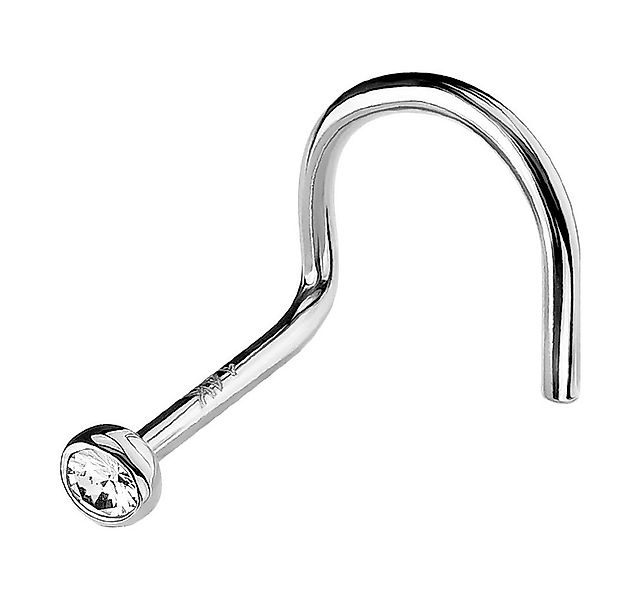 Taffstyle Nasenpiercing Piercing Nase Ohr Lippe Gold mit Zirkonia Weiß, Sta günstig online kaufen