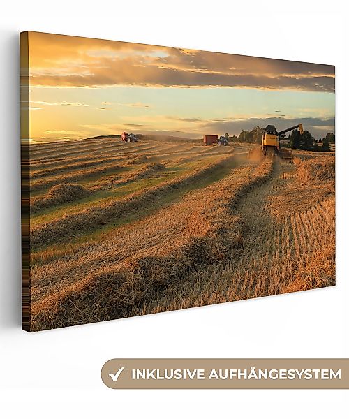 OneMillionCanvasses® Leinwandbild Traktor - Sonne - günstig online kaufen