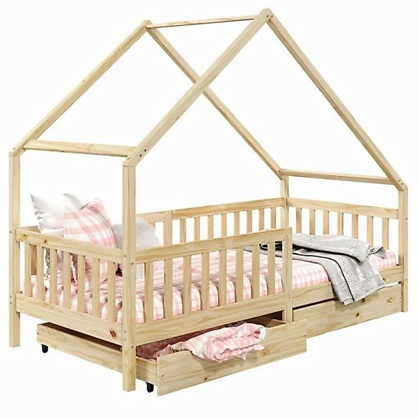 IDIMEX Kinderbett ALVA, Hausbett Montessori Kinderbett 90 x 200 Kiefer 2 Sc günstig online kaufen