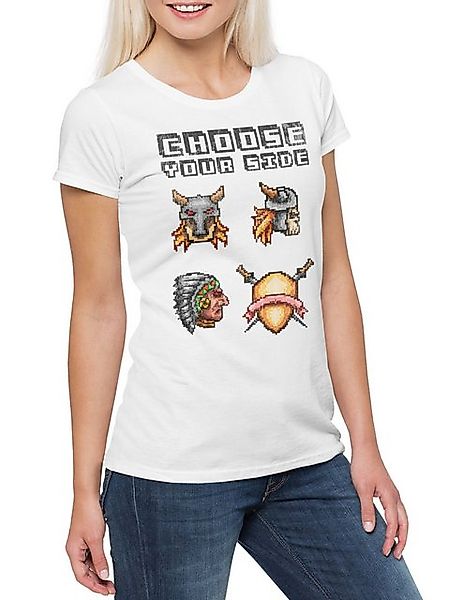 Urban Backwoods Print-Shirt Choose Your Side Damen T-Shirt Indianer Wikinge günstig online kaufen