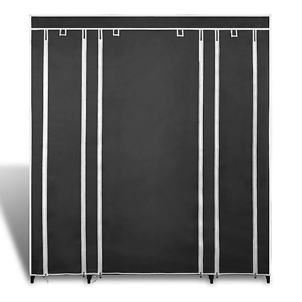 Stoffschrank Mit Fächern Kleiderstangen 45ã150ã176 Cm Schwarz günstig online kaufen