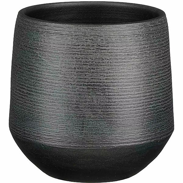 Mica Decorations Übertopf Evora Ø 19 cm x 18 cm Schwarz günstig online kaufen