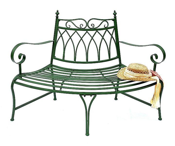 DanDiBo Gartenbank Wetterfest Halbrund aus Metall Grün 93996 140cm Bank Met günstig online kaufen