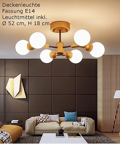 Eurohandisplay LED Deckenleuchte LED Deckenleuchte E14 Leuchtmittel inkl Li günstig online kaufen