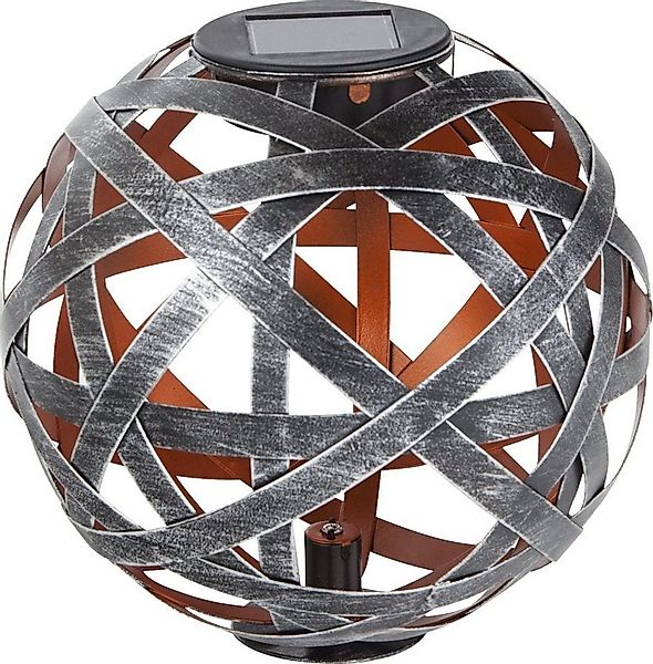 Trend Line LED Solarleuchte TrendLine LED Solarkugel silber-kupfer 18 cm mi günstig online kaufen
