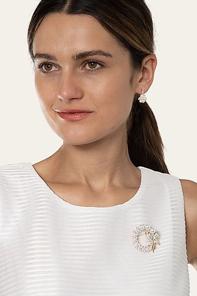 MayTree Brosche "Perlenkranz mit einem Schmetterling", günstig online kaufen