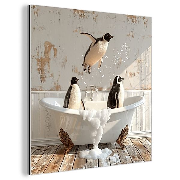 MuchoWow Metallbild Vintage - Pinguin - günstig online kaufen