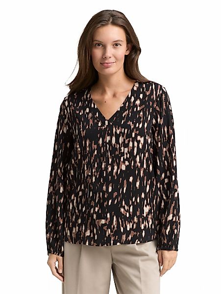 TOM TAILOR Langarmbluse mit All-Over Print günstig online kaufen