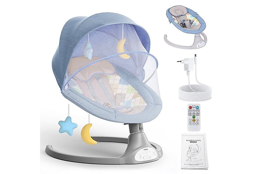 Insma Babywippe, elektrisch Babyschaukel bluetooth Musik 5 Gang 0-12 Monat günstig online kaufen