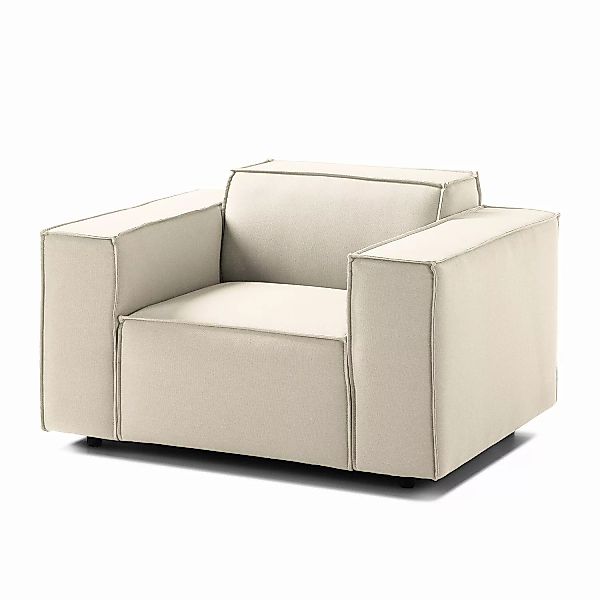 home24 Sessel Kinx Altweiß Strukturstoff 120x72x96 cm (BxHxT) günstig online kaufen