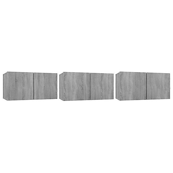 vidaXL TV-Schrank TV-Wandschrank Grau Sonoma 3 Stk. 60x30x30 cm Holzwerksto günstig online kaufen