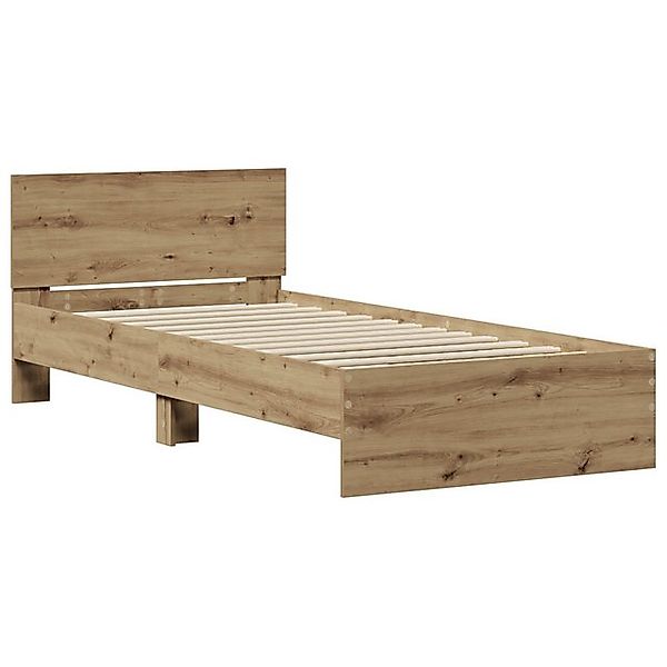 vidaXL Bett Bettgestell ohne Matratze und Kopfteil Eiche 90x200 cm (1-tlg) günstig online kaufen