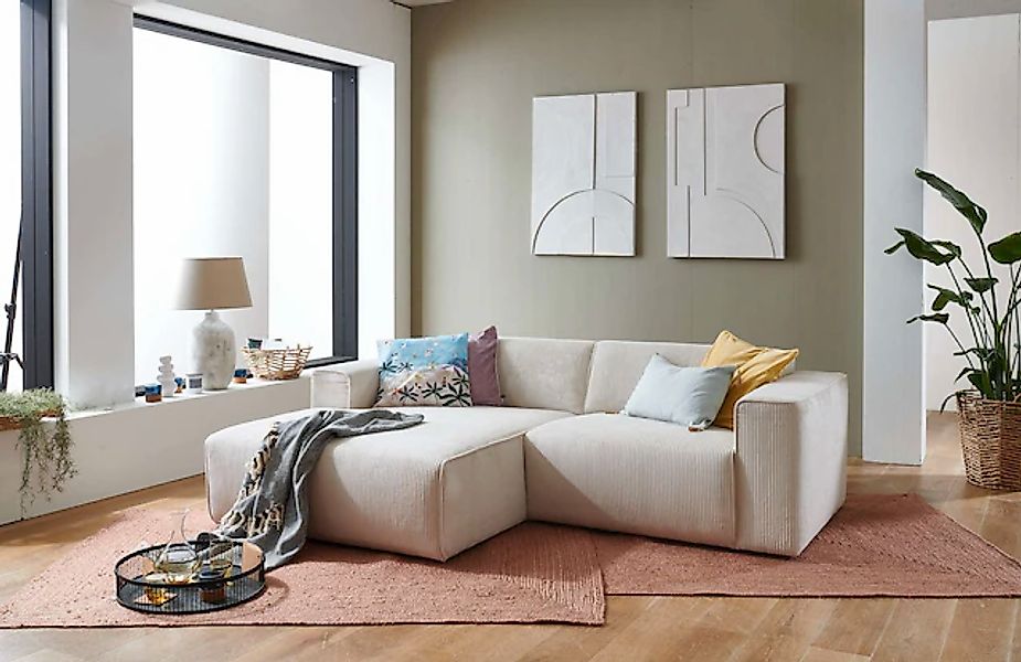 Home affaire Ecksofa »Noord mit Kedernaht, Breite 234 cm, L-Form« Cord, Str günstig online kaufen