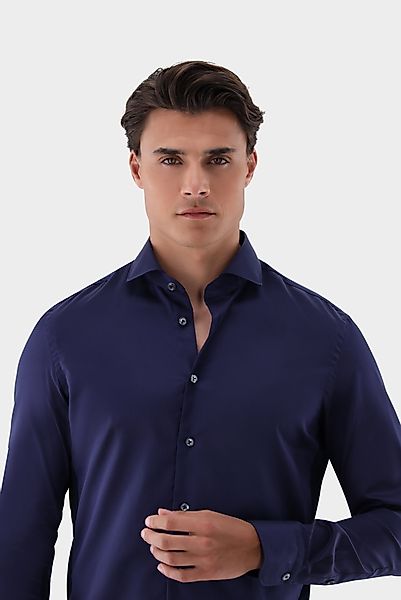 Hybridshirt Bügelfrei mit Jerseyeinsatz Slim Fit günstig online kaufen