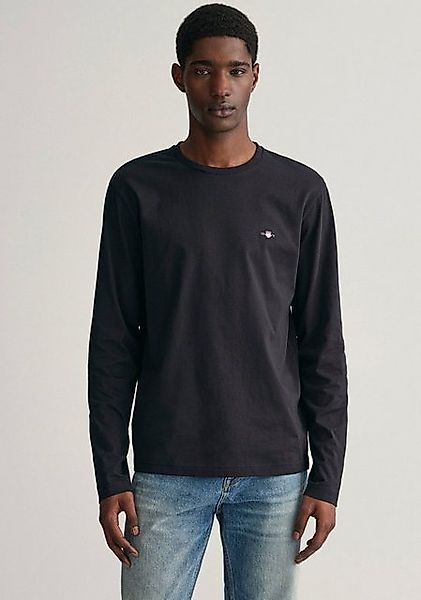 Gant Langarmshirt REG SHIELD LS T-SHIRT mit Logostickerei auf der Brust günstig online kaufen