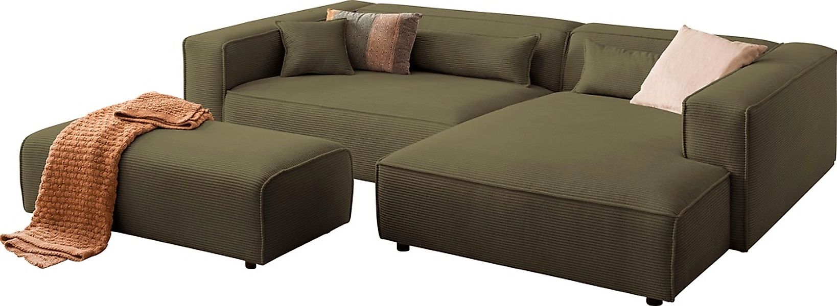LeGer Home by Lena Gercke Ecksofa "PIARA XXL, L-Form, Schlaffunktion, Cord, günstig online kaufen