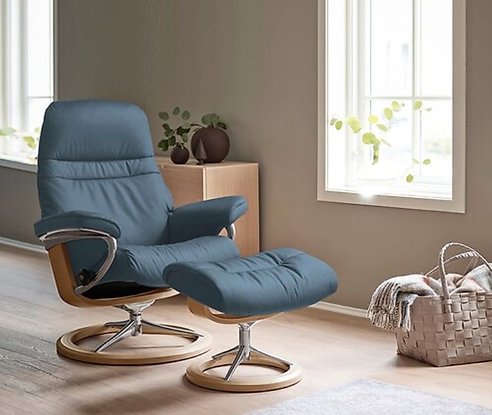 Stressless® Relaxsessel »Sunrise« Set, Relaxsessel mit Hocker, mit Signatur günstig online kaufen