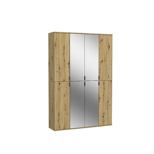 furnling Garderobenschrank Professor Breite 121 cm, 2 Spiegeltüren, 2 Türen günstig online kaufen