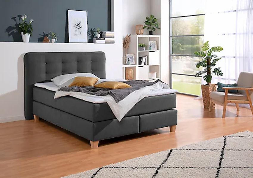 Home affaire Boxspringbett, inklusive Komfortschaum-Topper günstig online kaufen