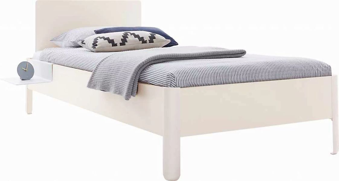 NAIT Einzelbett farbig lackiert 100 x 210cm Mit Kopfteil Offwhite günstig online kaufen